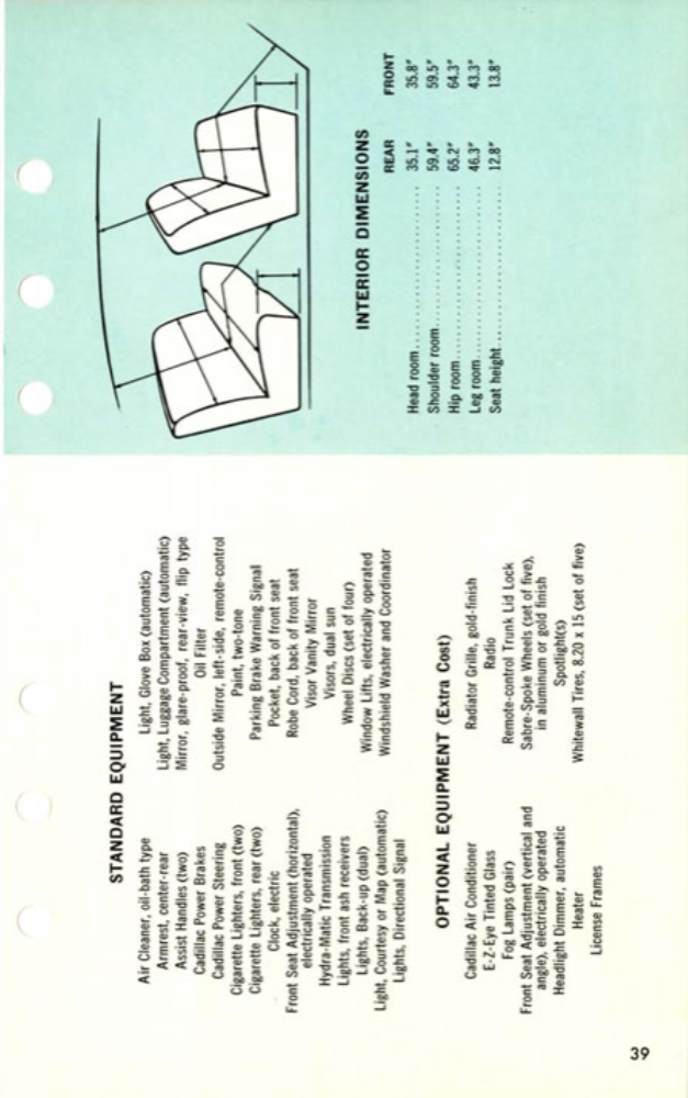 1956 Cadillac Salesmans Data Book Page 149